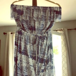 Cynthia Rowley Strapless Blue/White Dress
